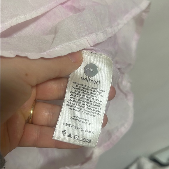 Aritzia Wilfred la boheme Elia Ruffled Tie Dye Prairie Mini Dress drop waist - Picture 7 of 12